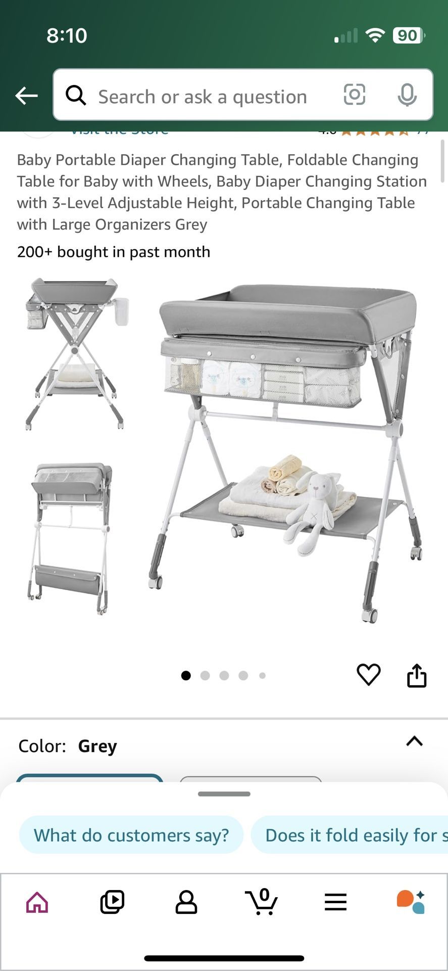 Baby changing table