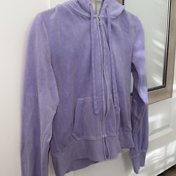 Bodycon Style Purple Suede Hoodie – Size (S)