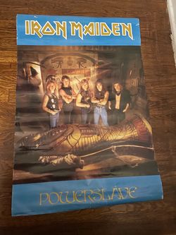 Vintage 80s Iron Maiden Powerslave Poster