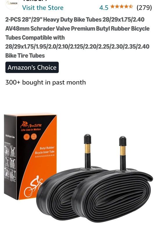 New In Box. 2 Pack BUTYL RUBBER INNER TUBE FOR BICYCLE. SEE PHOTOS. CASH PICKUP ONLY