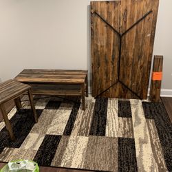 Full Table Set (Dining Table/Coffee table/Side table/6 Wooden Dining Chairs)