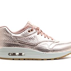 Size 9 Vintage VTG Snakeskin Air Max 1 Cut Out Prm Shiny Pink Scales White Gum