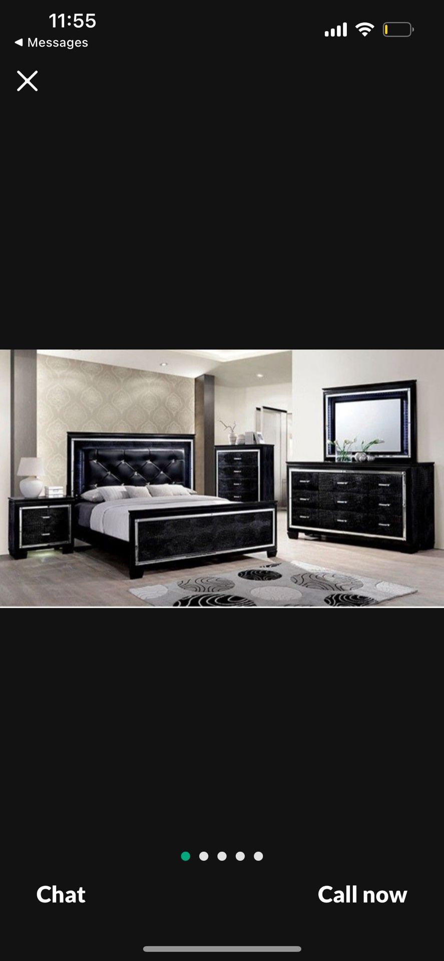Brand New Super Elegant Queen Size LED Bedroom Set