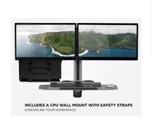 Dual monitor -sit to stand wall mount good to use as desk