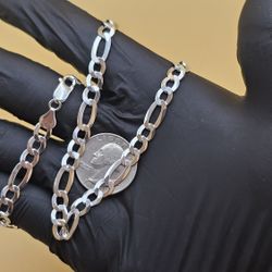 🔥 NEW 925 ITALY FIGARO CHAIN – 24” x 6.6mm – 24.7g 🔥