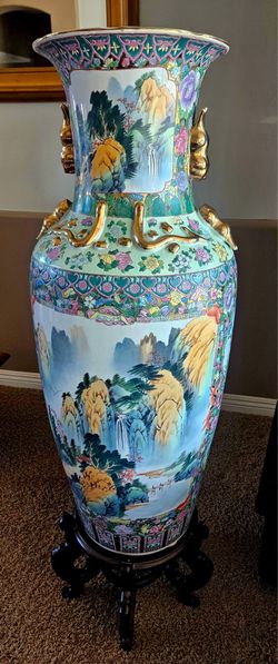 Tall Asian Floor Vase