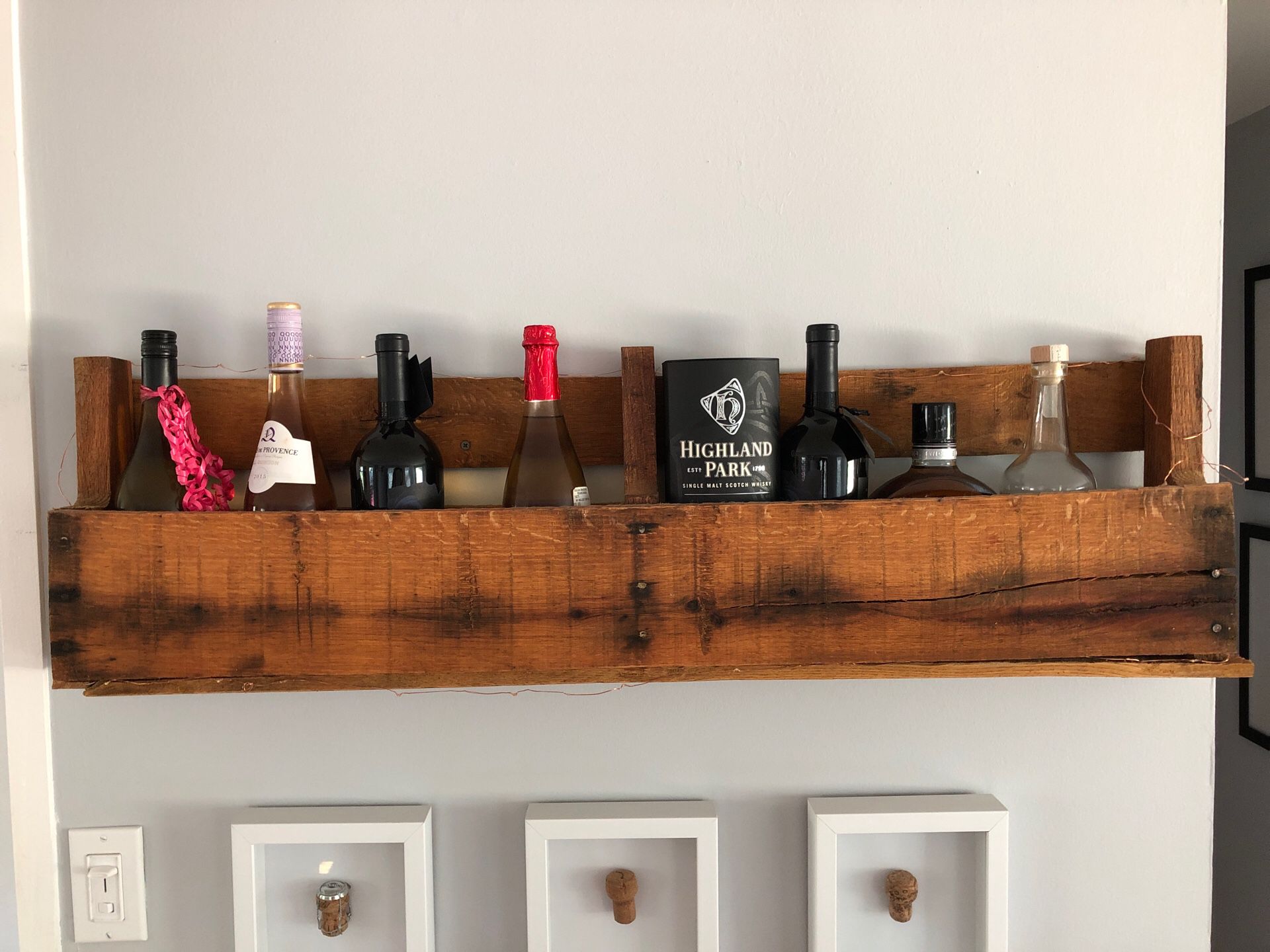 Handmade wine, liquor, decorative rack