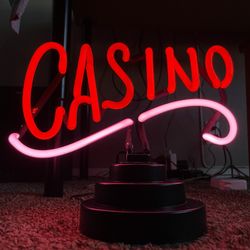 Vintage Neon CASINO Lamp - Works - Retro Decor 