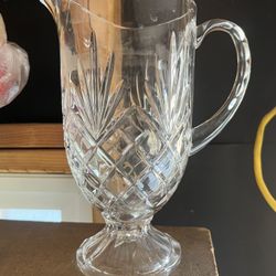 Crystal pitcher 9 1/8 Inches Tall
