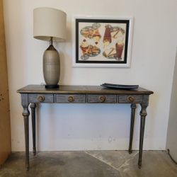 Theodore Alexander English Epitome Grey and Gilt Console Table