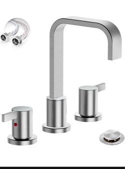 Brushed Nickel Widespread Bathroom Faucet Set