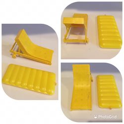 Vintage Barbie Lounge Chair & Pool Float with beach towel