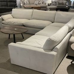 Ivory Cloud Modular Plush Comfy Sectional Sofa Couch