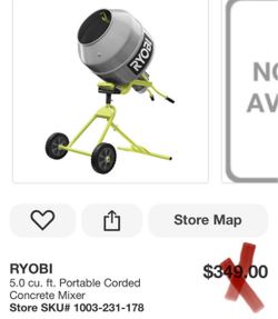 RYOBI 5.0 cu. ft. Portable Corded Concrete Mixer