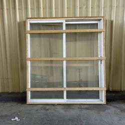 71x80 White Vinyl Sliding Door 