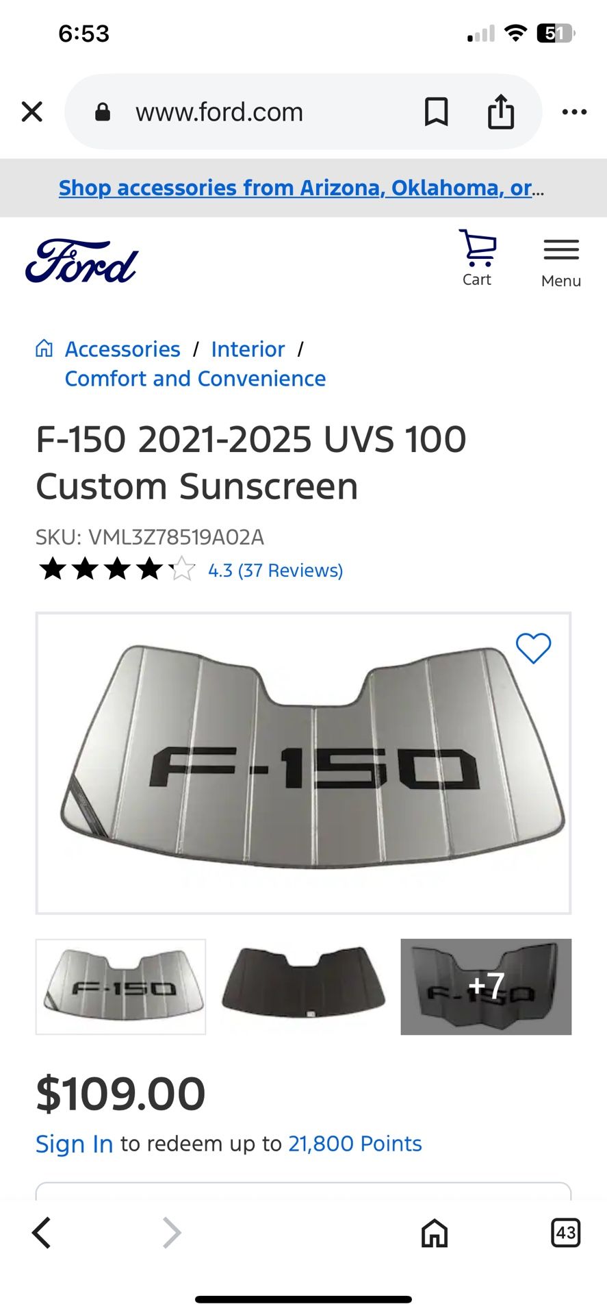 F150 Sun Shade 