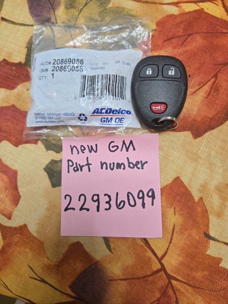 3 Button Keyless Entry Remote Key Fob $50 GM OEM new I Dont Program One For $50 Or Two For$80