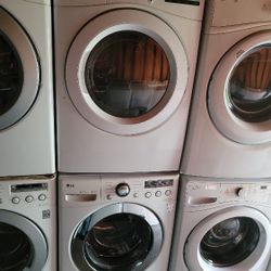 New LG Stackable Gas Dryer And Used LG Front Load Washer Set 