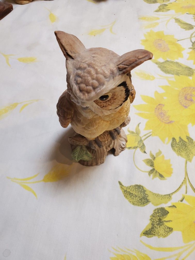 Porcelain Owl Night Light Statue