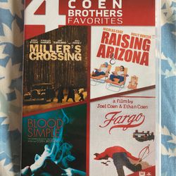 4 Coen Brothers Favorites: Miller’s Crossing/Raising Arizona/Blood Simple/Fargo 4 Disc DVD Set