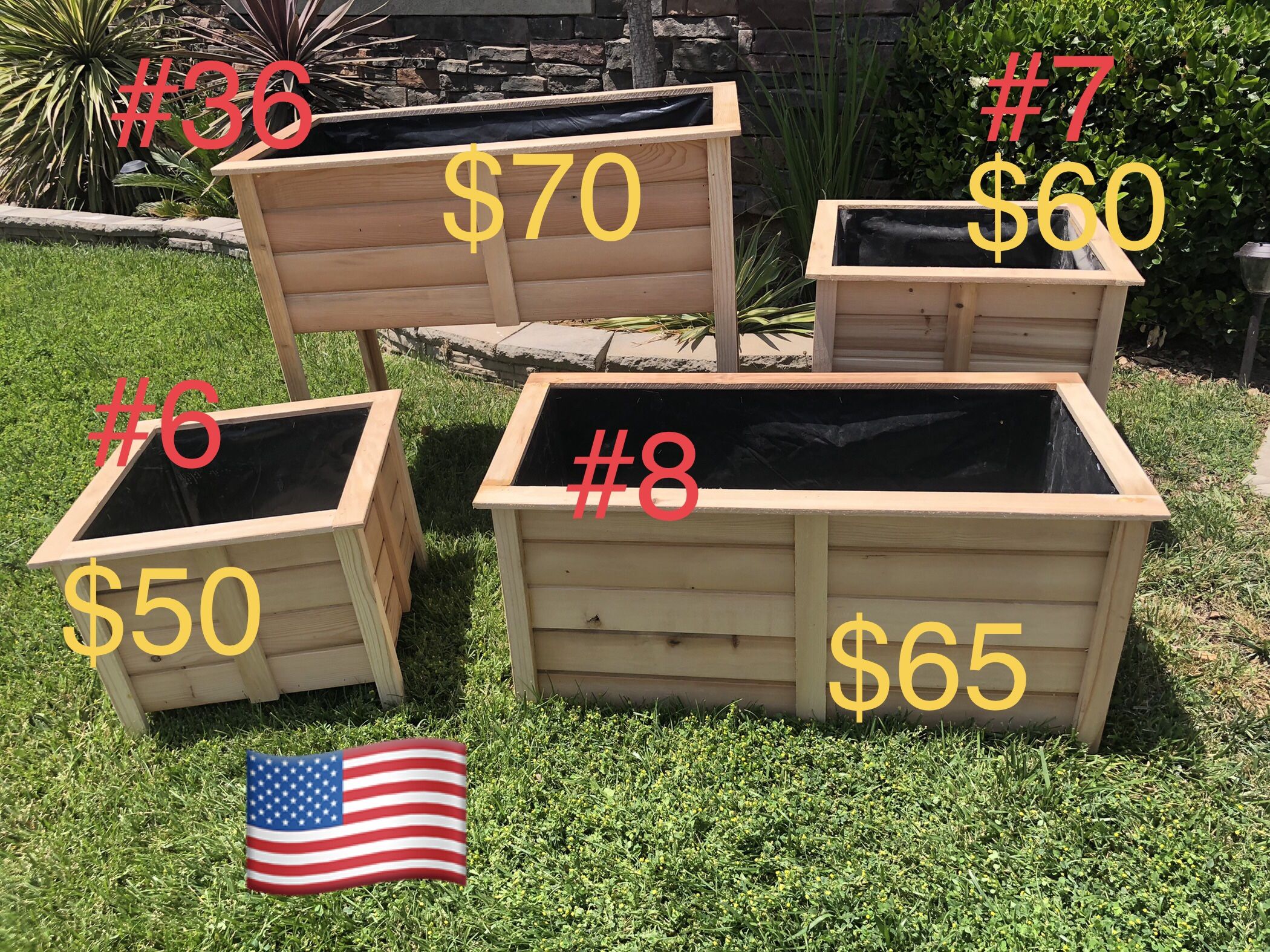 Wood Planter Box Garden Raised Herb Pots
