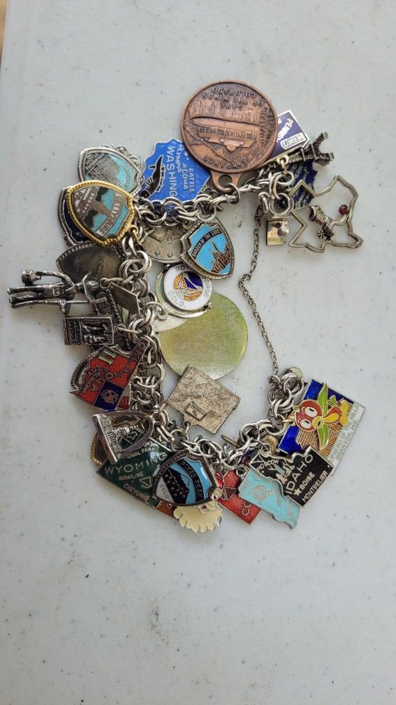 Vintage Bell Sterling Silver Charm Bracelet