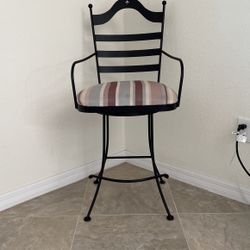 Home & Garden-Furniture. Iron Bar Chair, Padded, Rotary, Used (normal wear)