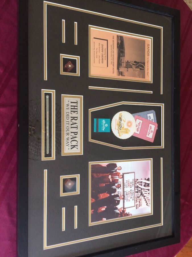The rat pack Las Vegas Sands Hotel collectible memorabilia with Frank Sinatra, Dean Martin, Sammy Davis Junior, Peter Lawford, and Joey Bishop. Las V