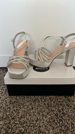 Silver high heels