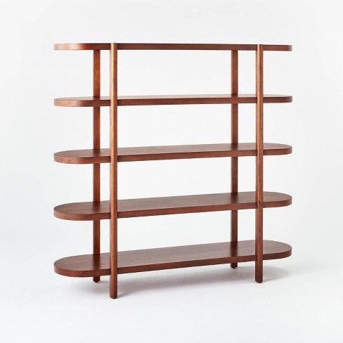 Studio McGee Portola Hills 5 Shelf Bookcase Walnut