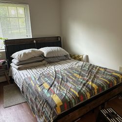 Queen platform bed frame