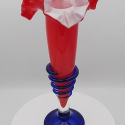 Gorgeous Vintage Art Glass Vase Made In Czechoslovakia 