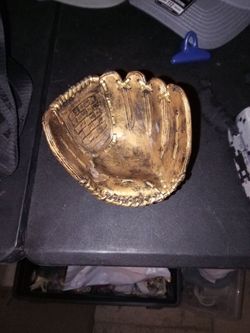Gold Baseball Glove Decorative Dish