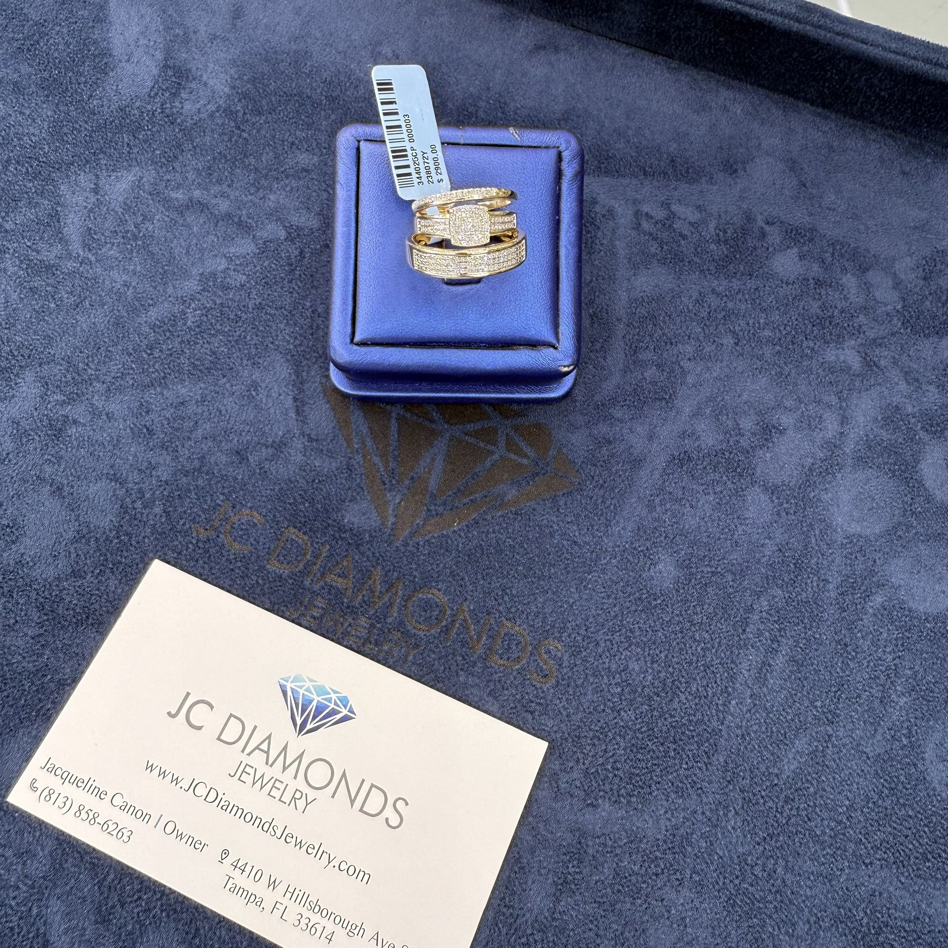 Ring Trio Set Yellow Gold / Diamonds Real