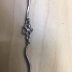 Hawaiian Island Flower With White Gem Sterling Silver 