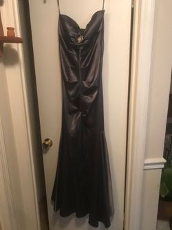 Grey mermaid prom dress