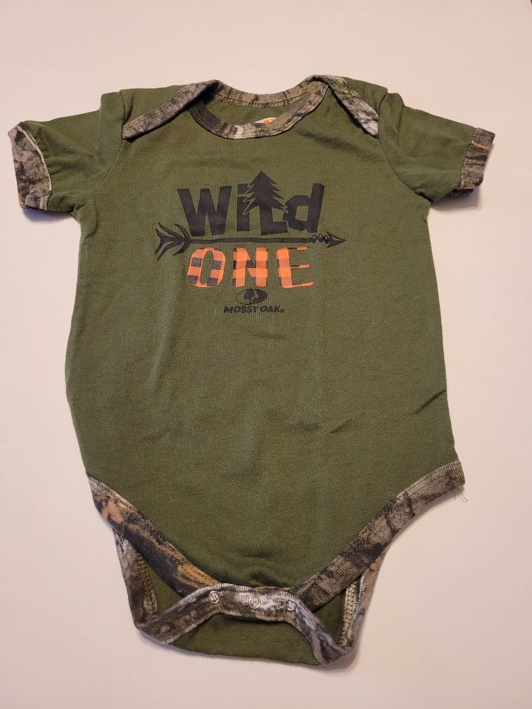 Mossy Oak Green Wild One 24 Month Baby Onesie