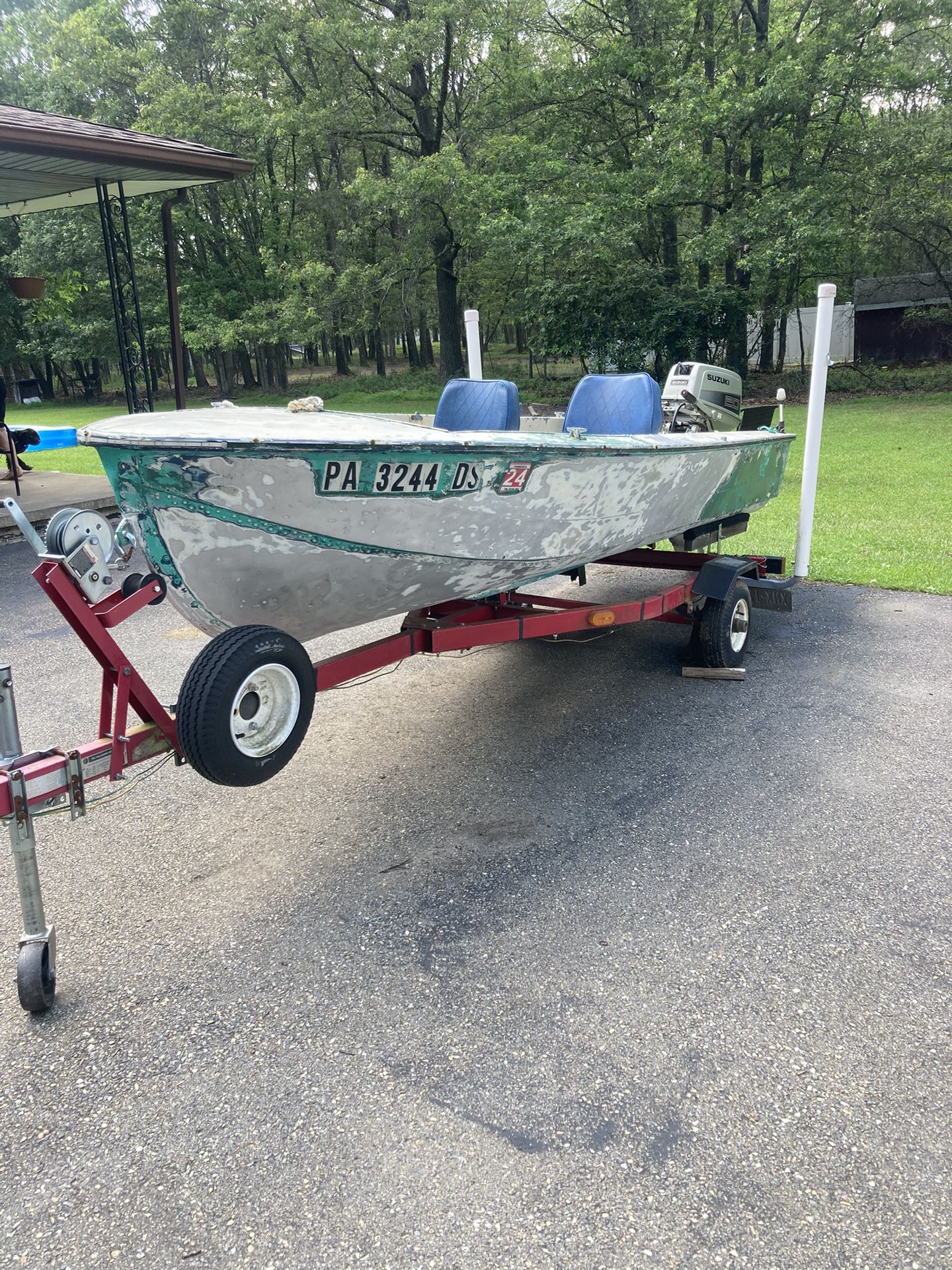 1981 Sears Fisher aluminum 14 ft boat