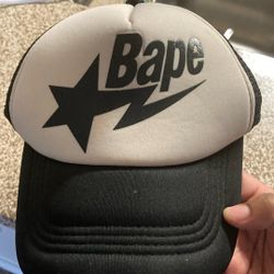 Black And White Bape Trucker Hat