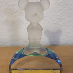Walt Disney World Mickey Mouse Arribas Bros Frosted Crystal Statue 