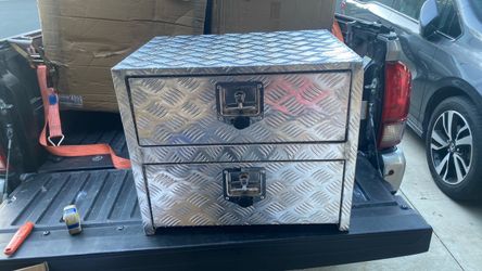 24+18+20 Inch Durable Aluminum Truck Tool Box / 1 Drawer Two Tier Storage Organizer