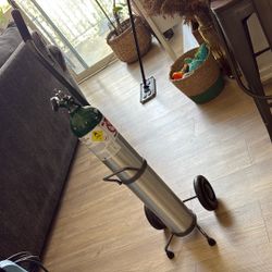 For Sale: Portable Medical Oxygen Cylinder with Regulator and Cart