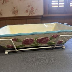 Pink Rose Casserole Set