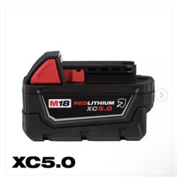 Milwaukee M18 18-Volt 5.0 Ah Lithium-Ion XC Extended Capacity Resistant Battery Pack