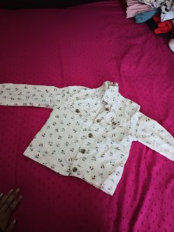 Girls Denim Floral Jacket