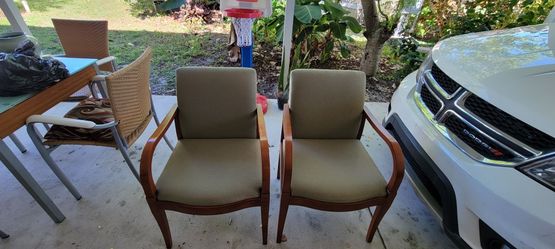 Set Of Office Chairs & 1 Table Solid Wood