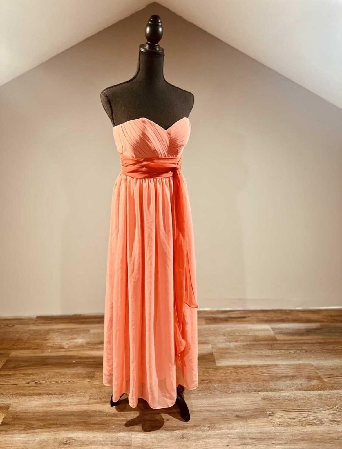 Coral Bridesmaid/ Prom Dress - Size 2