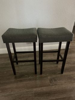 2 gray Barstools 