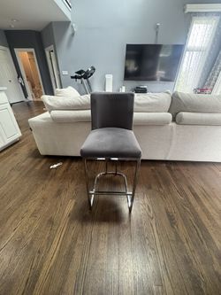 Restoration Hardware Remy Velvet Chrome Counter Stools – Set of 4, Like New