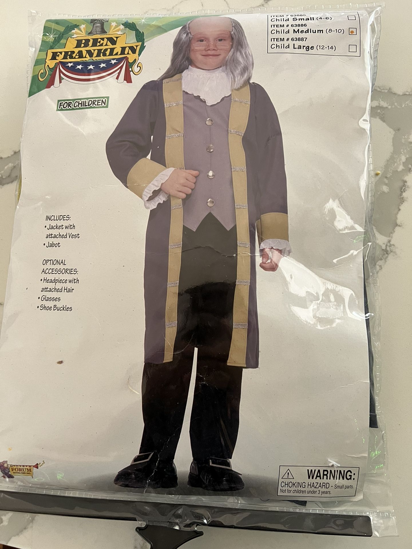 Benjamin Franklin Colonial Child Book Week Scientist Historical Costume